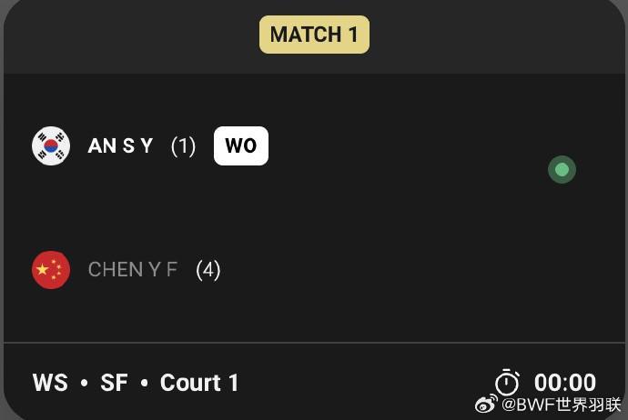 陈雨菲赛前退赛，安洗莹晋级马来西亚羽毛球公开赛女单决赛